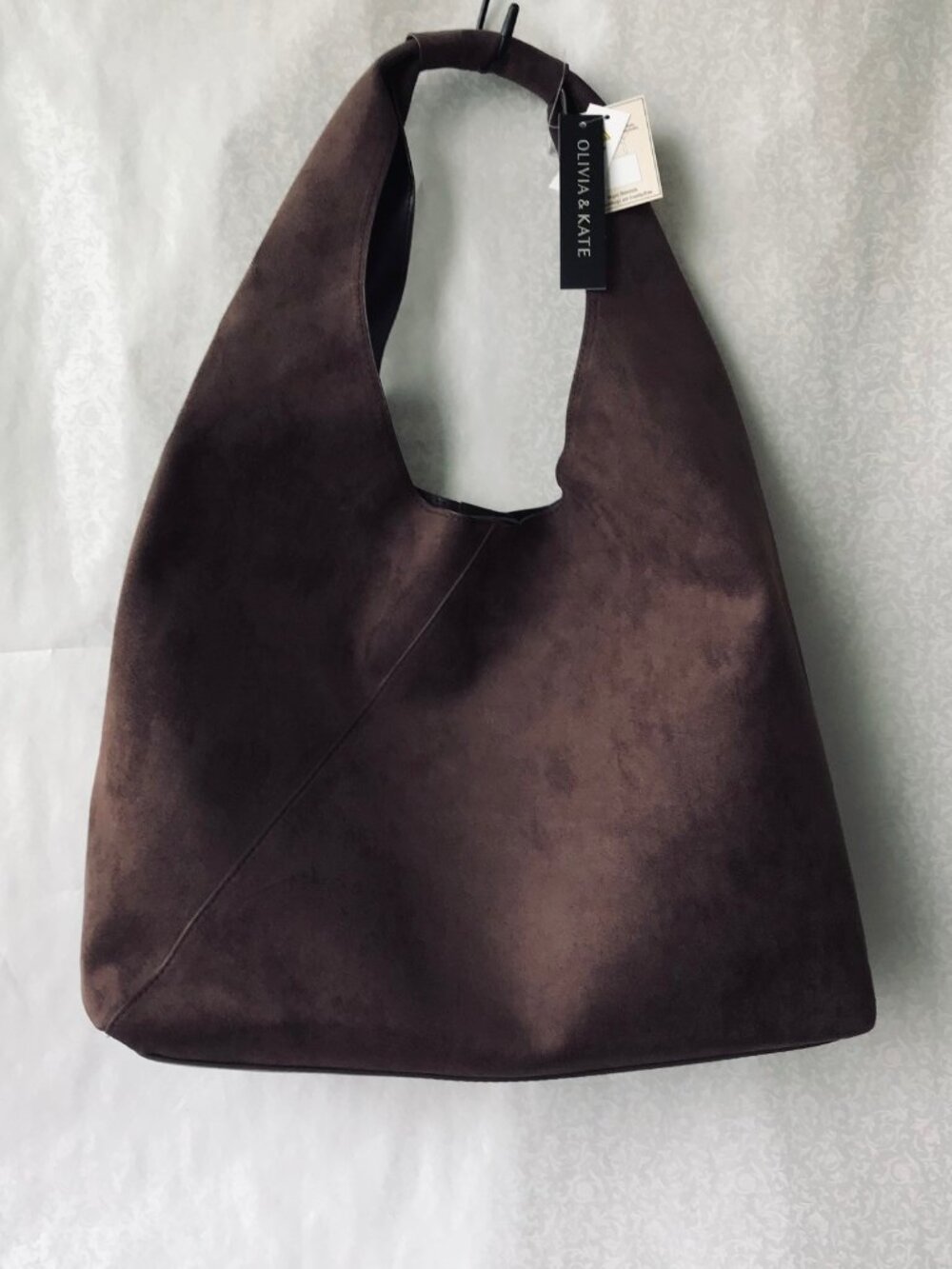 Olivia & Kate Brown Suede Hobo Bag